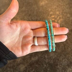 Authentic Sterling Silver & Turquoise Bangle Bracelets